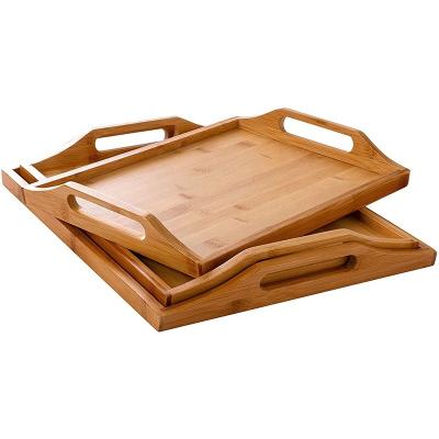 China Serving trays nested in eco-friendly bamboo - small, medium, and large - set of 3 for sale