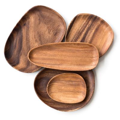 China Eco - Friendly All Kinds Shape Walnut Wood Serving Tray for sale