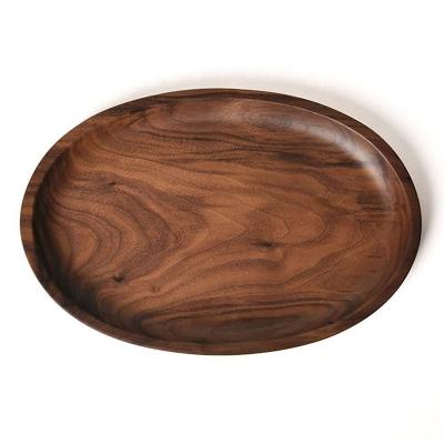 China Eco-friendly Solid Wood Serving Tray, Decorative Trays, Serving Trays for Food Fruit Tea Coffee Wine Premium Quality, Oval for sale