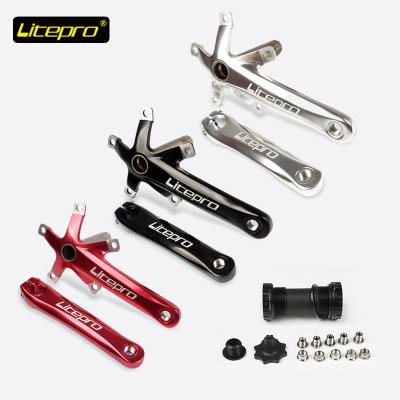 China BMX litepro folding bike crankset disc bicycle disc cavity 130BCD LPbike crank with bottom bracket for sale