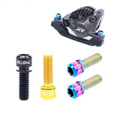 China Mountain Bikes Titanium Bicycle Disc Brake Fixing Bolts With Gasket Spacer Mountain Bike Gauge Bolt Crank Screws for sale