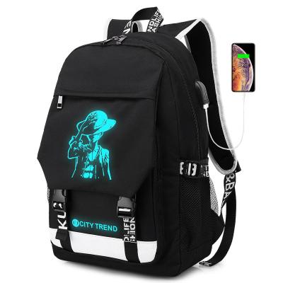 China With USB Factory Wholesale OEM Custom Men's School Bags Fashion Waterproof Luminous Laptop Backpack 2021 for sale