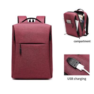 China Wholesale custom high quality school red bagpack men USB logo waterproof business laptop backpack for sale