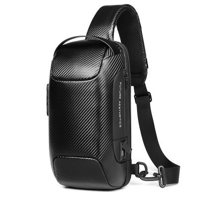 China Factory Wholesale Mens Daily Used Hot Sale Custom Made Carbon Fiber Shoulder Sling Bags Cross - Waterproof Body Chest Bag Men Sling Bag for sale