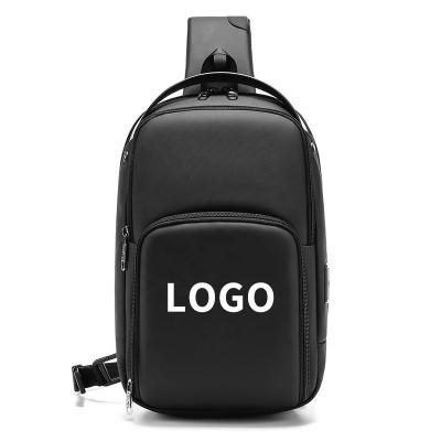 China Newspaper used custom high quality outdoor travel bag men's waterproof logo shoulder messenger bag chest sling bag for sale