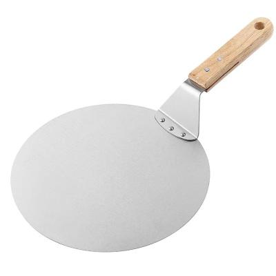 China Sustainable Amazon Best Selling Pizza Peel Household Baking tool Stainless Steel wooden handles Server Aluminum Metal Pizza Peel Shovel for sale