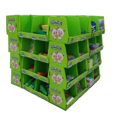 China OEM UV coating Corrugated Cardboard Pallet Display case for Stationery promotion for sale