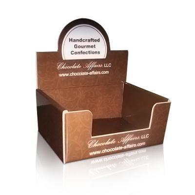 Chine Chocolat/revêtement UV pliable de boîtes de présentation de partie supérieure du comptoir de carton à vendre