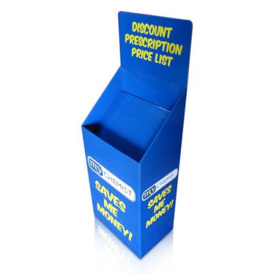 China Blue Durable Custom Retail Dump Bins , Pop Cardboard Recycling Bin for sale