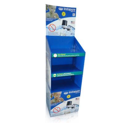 China Light weight Cardboard Storage Bins with 3 shelves holding 30kg POS Retail Dump Bins for sale