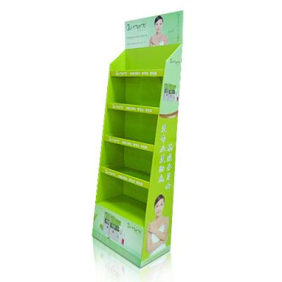 China Facial mask Cardboard Retail Displays 5 shelves Litho printed Free Standing for sale