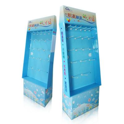 China Stickers Cardboard pegboard display stand / POP / POS Corrugated Floor Display for sale