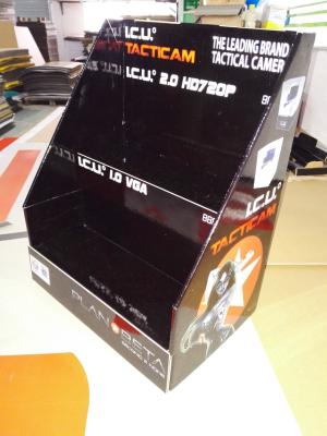 China Tactical Camera Black Cardboard Countertop Display for promotion for sale