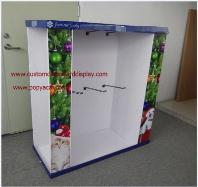 China Christmas Gifts customizable Cardboard Pallet Display with metal hooks for sale