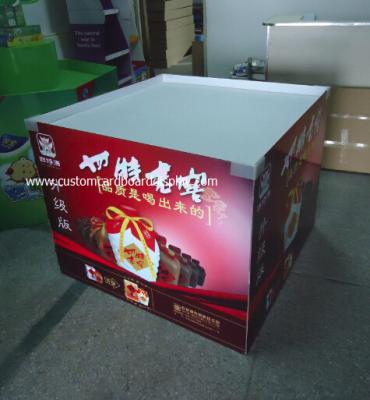 China POP / POS Cardboard Dumpbin Display holding 50kg for Red Wine , Liquor for sale