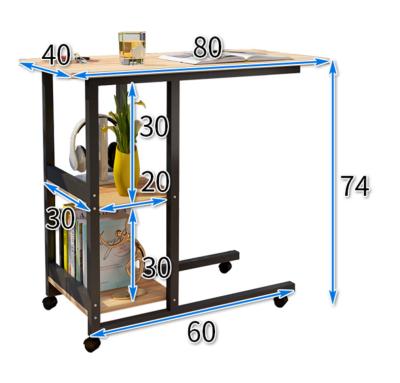 China (Size)Adjustable Home Bedside Overbed Table with Wheels Bed Mini Tea Bed Sofa Side Table Small Portable MDF Bedroom Metal Desk Side Table for sale