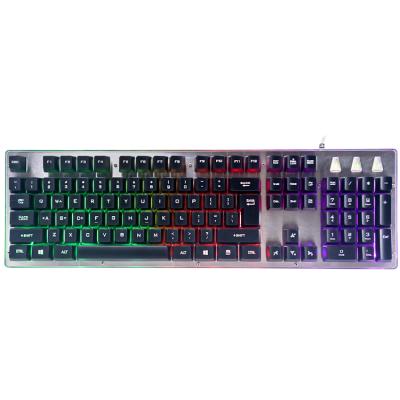 China ERGONOMIC factory sells the new stainless steel surrounding backlit gaming keyboard for sale