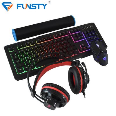 Cina Compatible Gaming Accessories Wired Colorful Led Backlight Keyboard And Mouse For Gaming in vendita