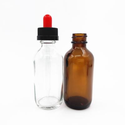 China Round 30ml 60ml 120ml E Liquid E Cig / E Cig / Clear Amber Euro Glass Dropper Bottle etc. 1oz 2oz 4oz Boston for sale