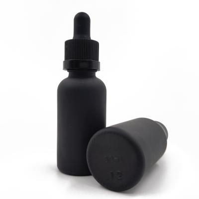 China The cigarette of E liquid/e/essential oil etc. 1 oz frosted matte black glass eliquid dropper bottles for sale