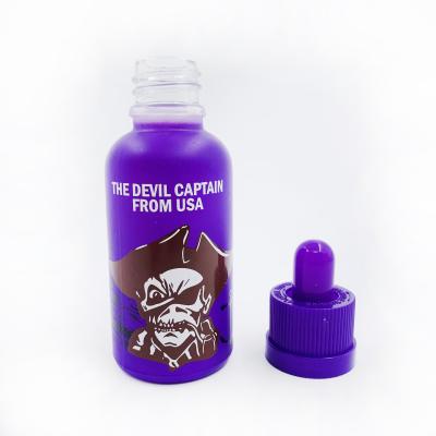 China E liquid cig/e/essential oil wholesale etc. 1oz 30ml e liquid dropper purple glass bottle with purple child proof cap for sale