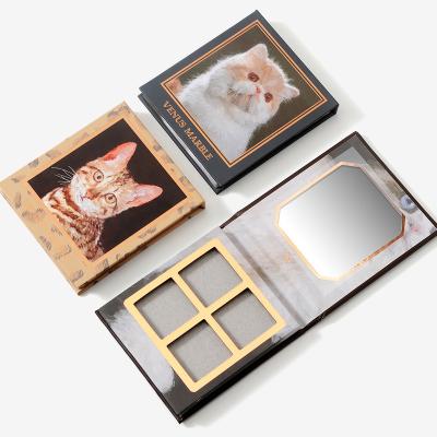 China Hot Sale Waterproof Custom Printing Empty Cat Design Eyeshadow Palette Packaging Box for sale