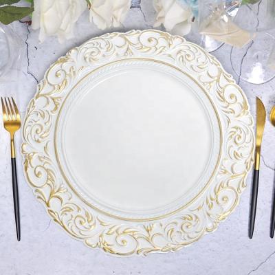 China Cheap Wholesale Disposable Fancy Plastic Crystal Dish Chargers Reusable Tableware Restaurant for sale