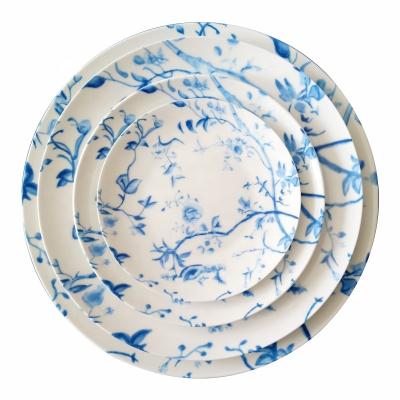 China Sustainable Items Peru Bulk Light Blue Ceramic Dishes 10.5 Inch Dinner Plates For Supply for sale