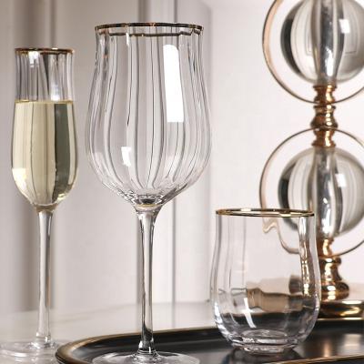 China Lead Free Clear Tall Drinking Cup Modern Wedding Tableware Red Wine Glass With Long Stem Crystal Goblets for sale