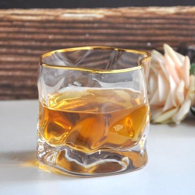 China New Modern Creative High Quality Irregular Crystal Wine Whiskey Glasses Twisted Whiskey Shot Glass Cups Liquor Drink for sale