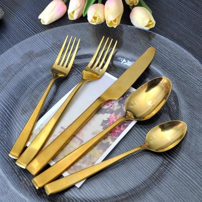 China Wholesale Reusable Disposable Kitchen Wedding Gold Metal Flatware Stainless Steel Cutlery Set for sale