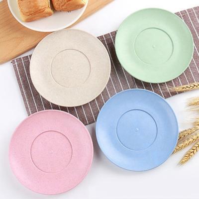 China Top Selling Healthy Biodegradable Eco-Friendly Disposable Dinner Disposable Plastic Dishes Wedding Fruit Dish Wheat Straw Plate for sale