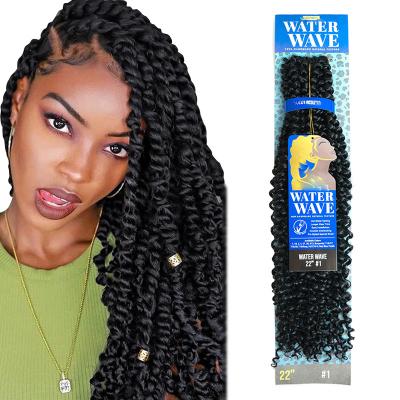 China Wholesale Godtress Hair V-tip 24inch Crochet Dreadloc Hair Extension Passion Pre Twist Braid Hair Ombre Water Wave 22 for sale