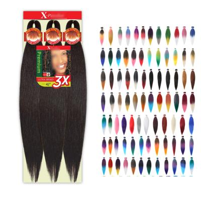 China Yaki 26inch ez de braiding 52inch brand easy braid hair pre stretched non toxic hair ghana braiding prestrech for sale