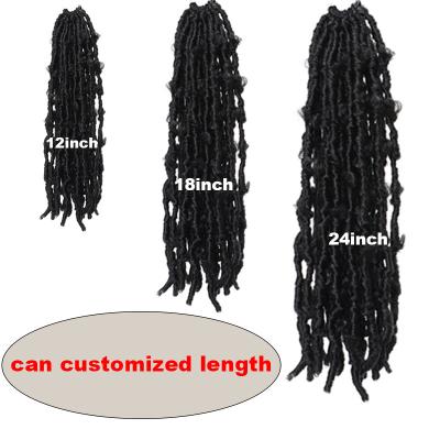 China Hot Selling Low Temperature Low Temperature 12inch 18inch 24inch Butterfly Locs Butterfly Fiber Crochet Hair Colored Premium Synthetic Braiding Hair Extension for sale