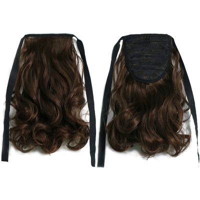 China Short 8inch Body Wave Natural Colored Bandage Ponytail Loose Curly Wave High Temperature Fiber Customized In Various Length Wholesale for sale