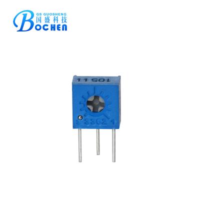 China 210Â ° Â ± 10Â ° Singleturn Square 0.5w 3362M Adjustable Potentiometer Preset Trim Potentiometer 10k, 20k, 50k for sale