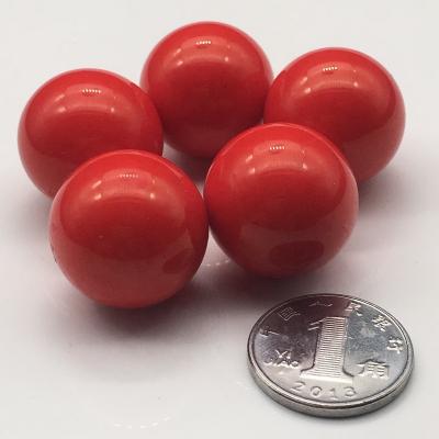 China Decoration Red Color Big Size 20mm Solid Plastic Ball No Hole Acrylic Beads for sale