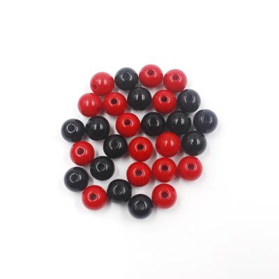 China Preferably Alkali Metal Fit Neutral Features Cheap Price Black And Red Acrylic Beads With Inter Hole 4mm 6mm 10mm 12mm 14mm 16mm 18mm 20mm 25mm Colored ABS POM Plastic Ball for sale