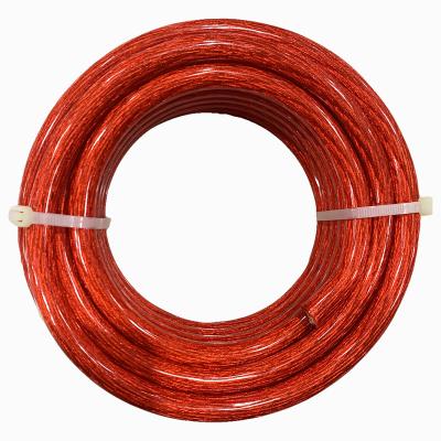 China Sound System High Performance Transparent Wire 4GA Power Cable Red Electric Power Cable for sale