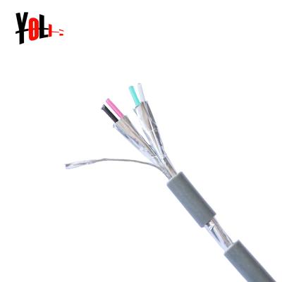 China Industrial 4 Cores Two Pair Aluminum Foil Conductor TC Shielded Telephone Cable Security Camera Control Wire for sale