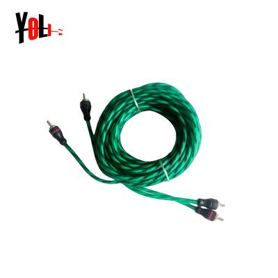 China Hot Sale Green Jacket Audio RCA Speaker/Cable With OD 3.8*7.6MM On Sale for sale