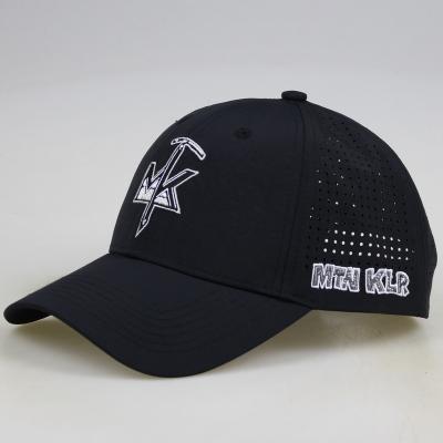 China JOINT Authentic Golf Hat Sports Swoosh Low Profile Quick Dry Lasers Punch Holes Hat Custom Embroidered Stock Perforated Baseball Cap for sale