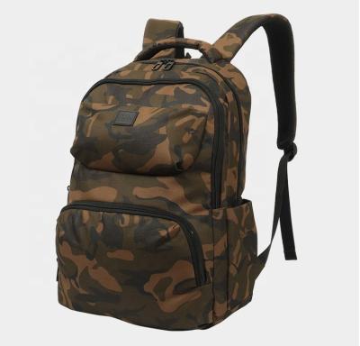 China Men Anti-theft Portable Outdoor Waterproof Nylon Camouflage Camouflage Leather High Capacity Backpack Custom Backpack for sale