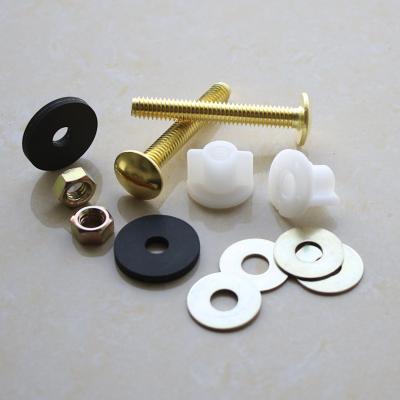 China Modern Solid Brass Copper Toilet Bolts Screws Toilet Mounting Installation Fixing Bolt Screw Kits for sale