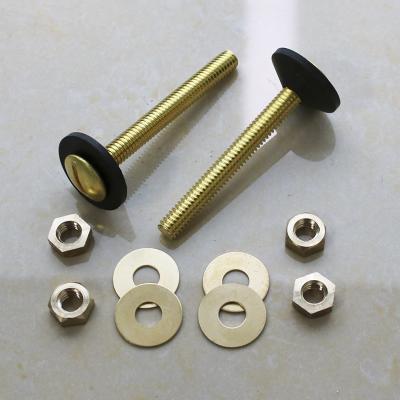 China Modern Solid Copper Toilet Tank Connection Fitting Brass Bolts Screws Toilet Bracket Hardware Bolt Screw Kits for sale