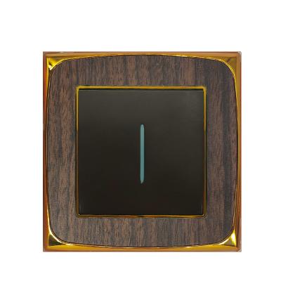 China Newcomer Wooden Color Wall Light Switch 10A 1gang2way Home Installation VBQN Application for sale