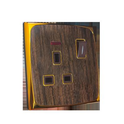 China Easy Installation VBQN PC Wall Switch 2023 Switch And 13A Socket Outlet With Neon Wood Color Electrical Outlet For Hotel for sale