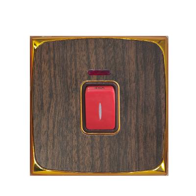 China Easy Installation VBQN High Power Wall Switch 45A Electrical Switch With Neon Wood Color Home Power Supplies Application for sale