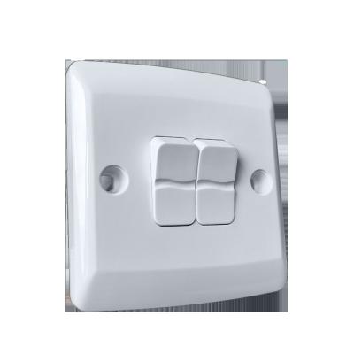 China High Quality Plastic Light Switch 2gang1way Easy Installation VBQN Wall Switch Electric Light Control On-Off Switch For UK Standard for sale